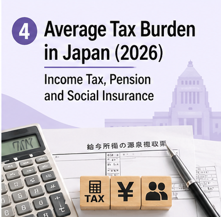 Average tax burden Japan 2026 tax pension insurance